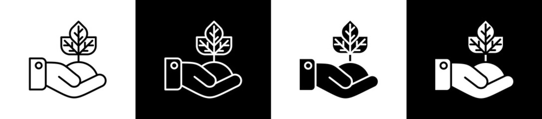 Soil Conditions icon set in line and glyph style on black and white background