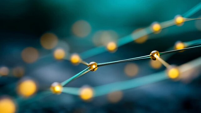 Abstract network connections with glowing nodes in a digital space for technology concepts