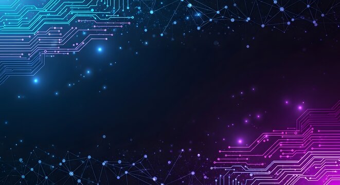 Abstract digital circuit board design with futuristic technology background