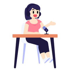 An enthusiastic young podcaster illustration
