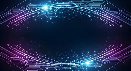 Abstract digital circuitry illustration with futuristic technology elements