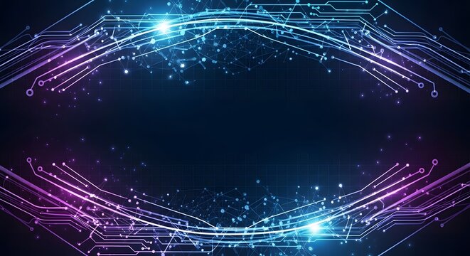 Abstract digital circuitry illustration with futuristic technology elements