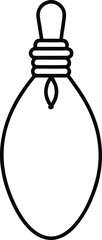 Minimalist black line art of a Christmas light bulb