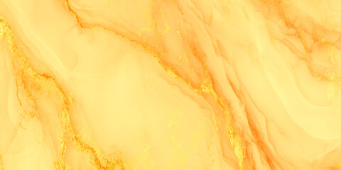 Luxurious golden marble texture background abstract stone surface with swirling yellow and orange veins elegant interior wallpaper and decor.