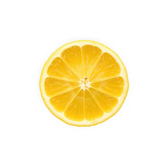 Bright and Juicy Lemon Slice on White Background.