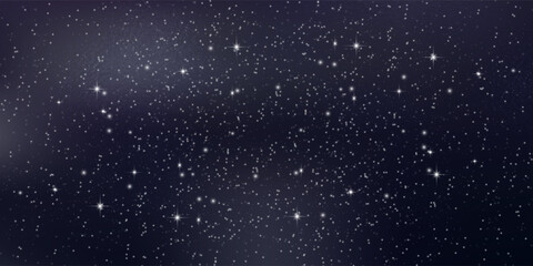 Space stars background. Universe starry pattern with glowing stars. Night sky constellations galaxy. Vector illustration. © Mansur