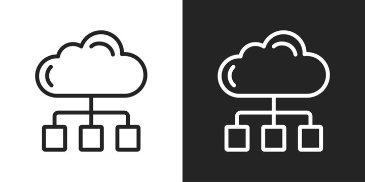 Load Balancing Icon In Black And White Line Style