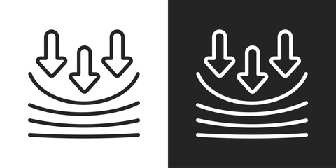 Elasticity Icon In Black And White Line Style