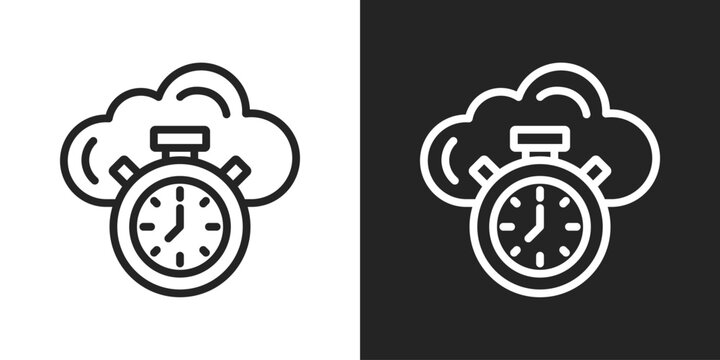 Latency Icon In Black And White Line Style