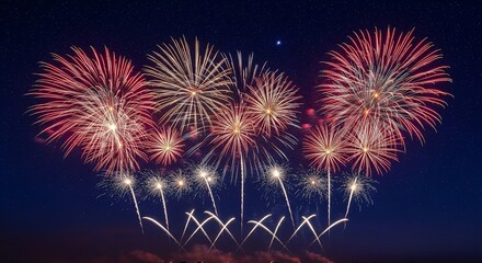 Fireworks display at night