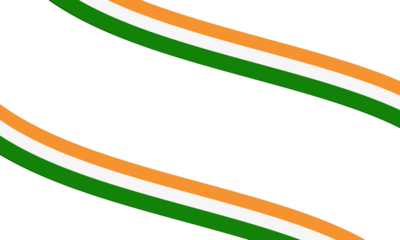 Indian Flag Ribbon Graphic with Transparency for National Celebrations