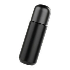 Matte thermos with rounded cap isolated on a transparent background container insulated