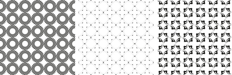 Set Abstract Shapes Pattern Pack Modern Geometric Collection of Seamless Designs strip circle, unique square outline, unique symbol