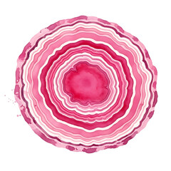 Fototapeta premium Watercolor Clipart of Rhodonite Stone, Isolated on White Background, High Quality Art, Elegant Design