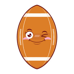 rugby ball playful face cartoon cute