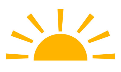 
Vector illustration of a shining yellow sun. Half sun vector.