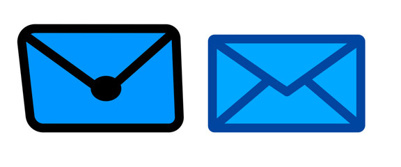 Set of email, letter, and message icons.