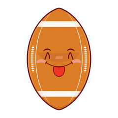 rugby ball playful face cartoon cute
