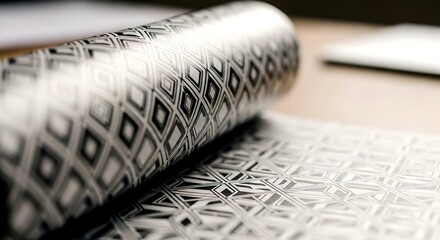 Geometric Diamond Pattern Unfurling with Subtle Light and Shadow