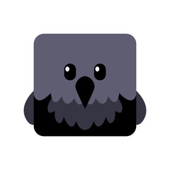 Cute box-shaped Crow illustration