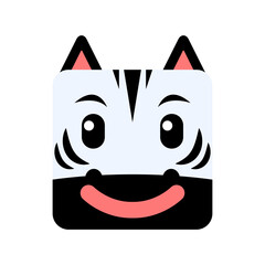 Cute box-shaped Zebra illustration