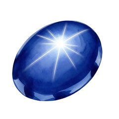 Isolated Watercolor Clipart of a Sugilite Stone in Royal Purple on White Background