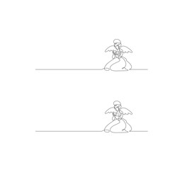 Angel. Continuous line art drawing vector illustration.