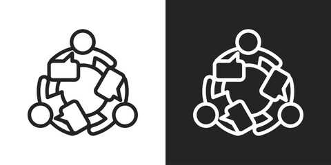 mediation Icon In Black And White Line Style