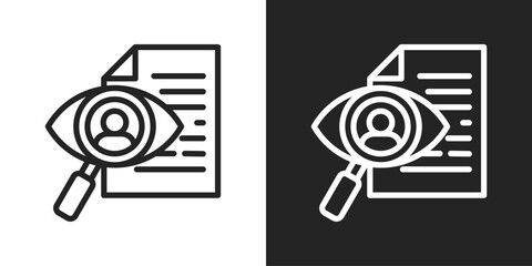 Observation Icon In Black And White Line Style