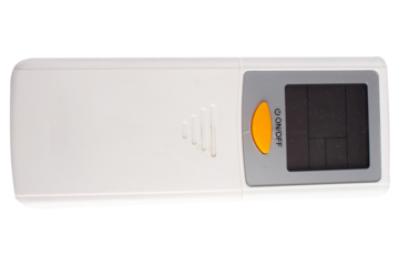 Air conditioner remote control on a white background
