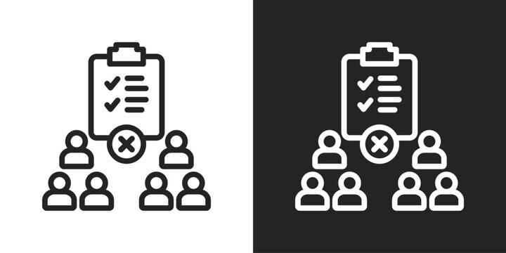 exclusion Icon In Black And White Line Style