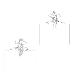 Angel. Continuous line art drawing vector illustration.