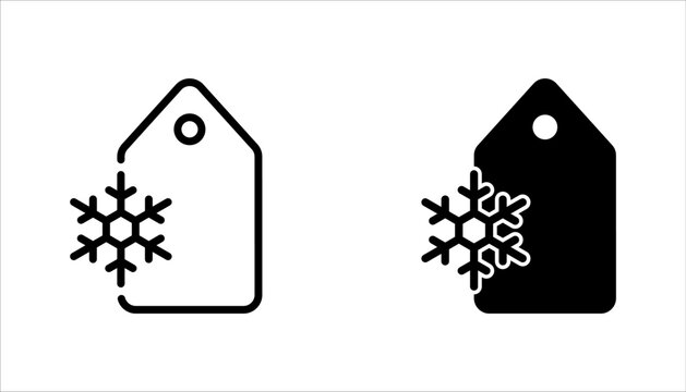 Winter sale icon set, winter discount concept, vector illustration on white background