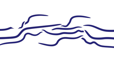 Abstract blue lines suggesting water flowing across a white background.