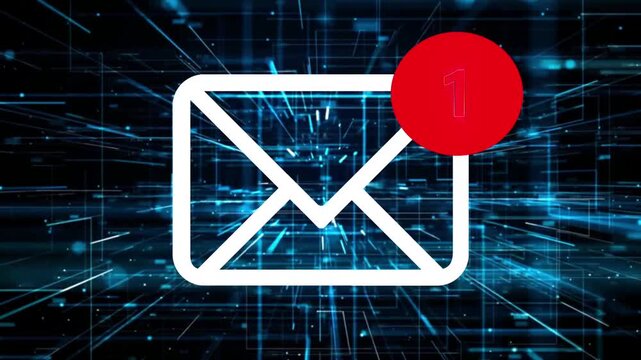 A computer screen and a notification about a new email in the inbox	