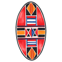 Vibrant Cultural Art, Abstract Patterns, Isolated Design, Clipart, High Quality, Watercolor Style