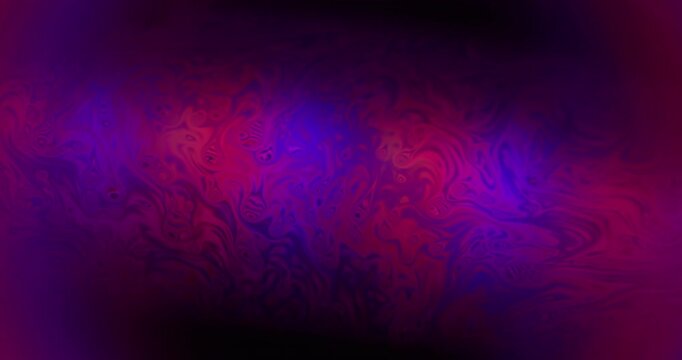 Defocused fuel spill. Paint pigment. Pink purple blue colorful substance bubble flow texture floating on abstract acrylic art neon dark black background.