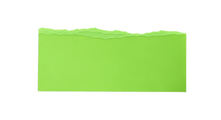 Bright green torn paper edge with rough texture isolated on a transparent background image