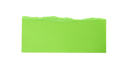Bright green torn paper edge with rough texture isolated on a transparent background image