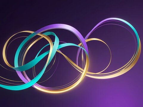 Poster composed of flowing lightstreams intertwining like dancing ribbons