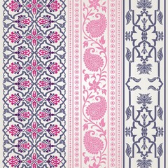 wedding card design, traditional paisley floral pattern , royal India	