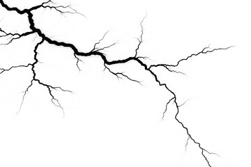 Obraz premium White lightning bolt branching across isolated on a transparent background electricity