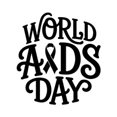 World AIDS Day. Wolrd HIV Day Vector Design Isolated on White Background