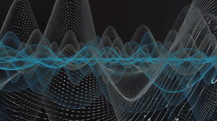 An orchestra of luminous numbers and geometric shapes forming waves of vibration, like a living code pulsing through the void. No human figures. The space feels alive mathematical yet spiritual, minim - Powered by Adobe