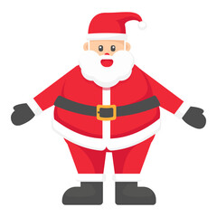 Santa's Cheerful Presence: An illustrated Santa Claus, exudes warmth and holiday cheer in his traditional red suit, a symbol of generosity and the spirit of Christmas.