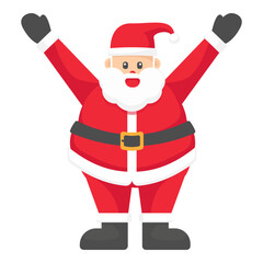 Festive Cheer: A cheerful illustration of the holiday icon, spreading joy with open arms. The figure's attire embodies seasonal delight and generosity.