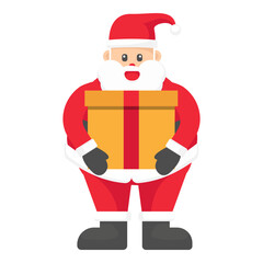 Santa's Generous Offering: A jovial Santa Claus, embodies the spirit of Christmas, carrying a beautifully wrapped gift.