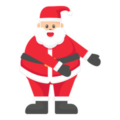 Jolly Santa Claus: A cheerful illustration of a jolly, red-suited Santa Claus with a snow-white beard, embodying the spirit of joy and gift-giving.