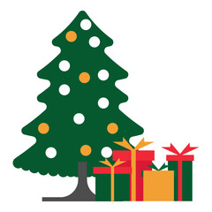 Christmas Tree and Gifts: Presents nestled beside a vibrantly decorated Christmas tree evoke the spirit of the festive season. A symbol of joy, love, and the magic of Christmas.
