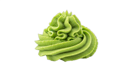 A dollop of vibrant green Japanese wasabi paste swirled for serving. PNG Transparent